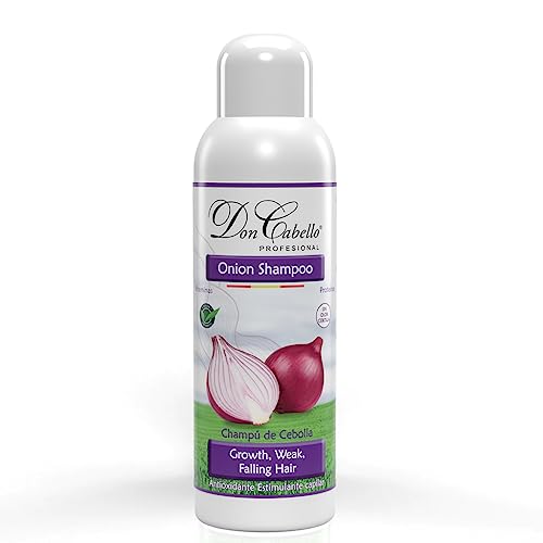 Don Cabello Champú Anticaida Natural Con Extracto de Cebolla Roja sin Olor, Ayuda A Reducir La Caida De La Cebolla Y Estimula El Crecimiento Capilares sin Parabenos Para Pelo Fino – 1000 Ml