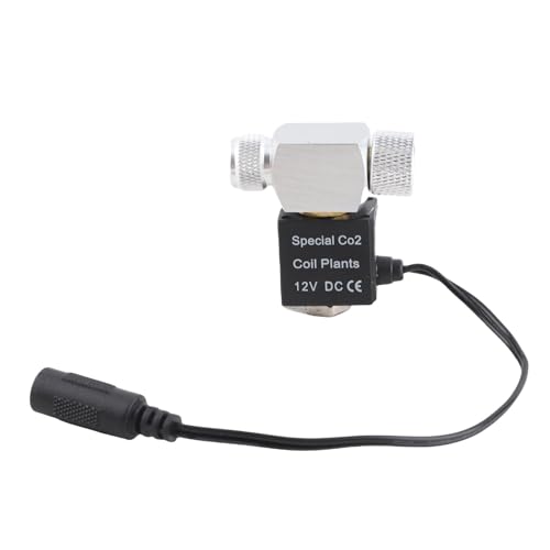 ERYUE Válvula Solenoide de CO2, Salida de 12V DC, Versión Noislesa Actualizada, Baja Temperatura, Anti desacuerdo, Instalación Fácil, con Cable de Alimentación, para el (enchufe de doble cabezal de