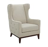 Amazon Brand – Stone & Beam Rosewood Button-Tufted Upholstered Wingback Accent Chair, 30'W, Cream