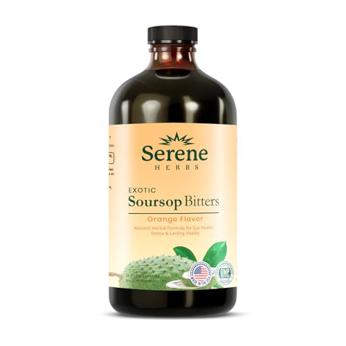 Serene Herbs Soursop Bitters Liquid – Organic Herbal Sour SOP Guanabana with Black Seed, Moringa,...