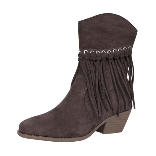 Bottines pour femme avec fermeture éclair latérale et pompon marron