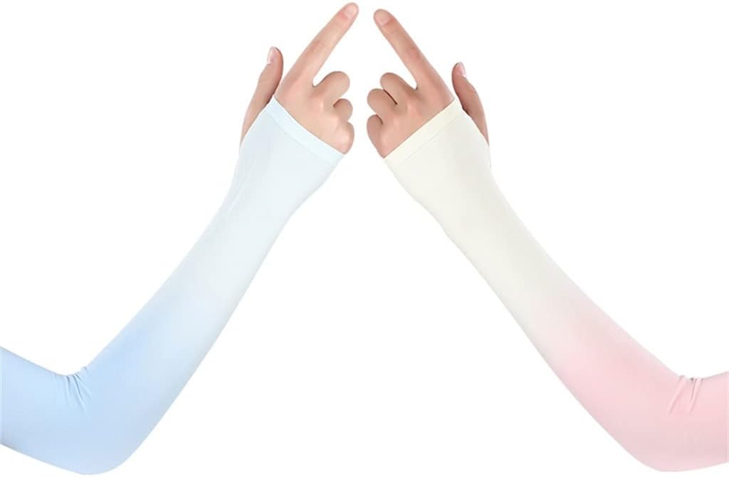 HBJWOV 2 Pairs of Gradient Ice Silk Arm Sleeves Female Artifact Driving Icy Sleeves
