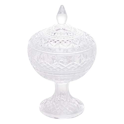 Potiche Decorativo de Cristal com Pé Lys 14cm x 22cm - Wolff