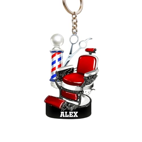 Custom Barber Chair Acrylic Keychain