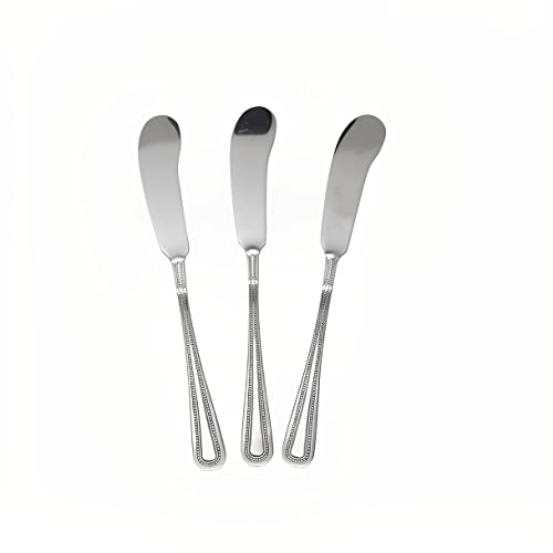 PLUS HOME CUCHILLOS MANTEQUILLA 3 UNIDAD 16.5X2 Cubertería de acero inoxidablepara cocina,decoracion mesa Excelente acabado (CUCHILLOS MANTEQUILLA 16.5X2CM, Colección Seurat)