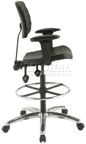 Miniatura 2 de Global Industrial Taburete de poliuretano ajustable de lujo de 6 vías con reposabrazos