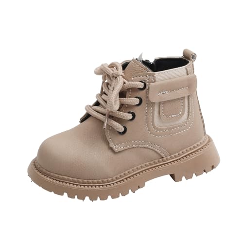 Girls Ankle Boots Combat Boots Lace Up Non-Slip Cowgirl Boots Breathable Toddler Boots for Infant Toddler Little Kid