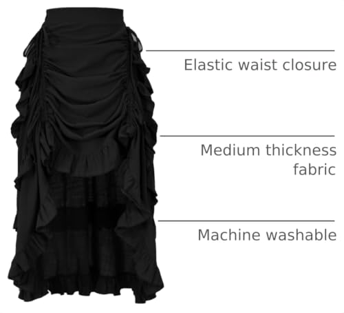 Image of Women's Renaissance Skirt Pirate High-Low Ruffle Maxi Skirts