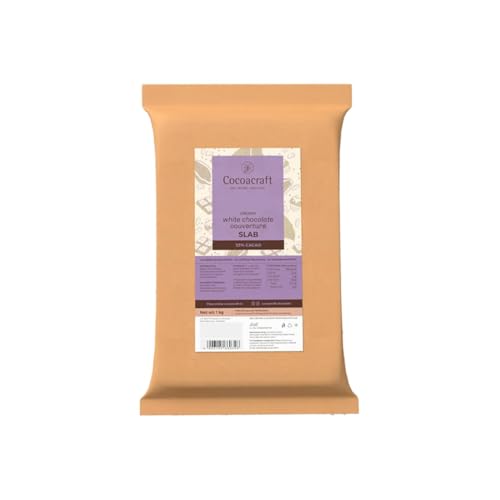 Image of Cocoacraft 33% White Chocolate Couverture Slab (1KG) Chocolate Bar | Gourmet | Handmade Artisinal Couverture Chocolate from Kerala | Used for baking and decoration