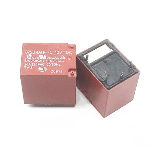 Relais 875B-1AH-FS 12V CC commutateur 17A 4 broches pour carte électronique, 20 pièces