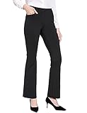 BALEAF Women's Bootcut Yoga Dress Pants Stretchy Work Business Slacks Petite Regular Comfort Trousers with 4 Pockets 31' Black L
