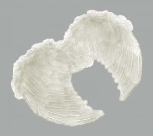 Adult Fancy Dress Halloween Party Costume Foldable White Feather Angel Wings (Large)