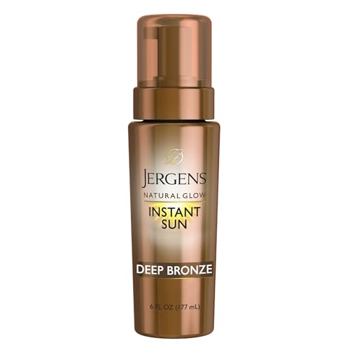 Jergens Natural Glow Instant Sun Sunless Tanning Mousse, Dark, 6 Fluid Ounce
