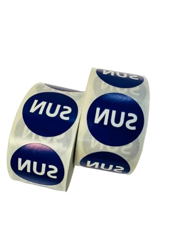 for 2 Rolls of 500 Small 1" Round Day of The Week Navy Blue Sunday Inventory