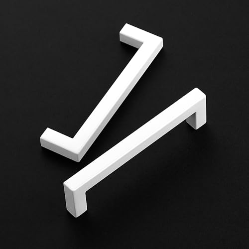 Image of Ravinte 45 Pack 5 Inch Kitchen Square Cabinet Handles White Drawer Pulls for Cupboard Hardware
