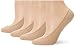 HUE Women's Hidden Cotton Liner Socks, 4 pair pack