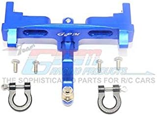 Axial SCX10 II UMG10 Upgrade Parts (AXI90075) Aluminum Rear Bumper Mount + D-Rings + Tow Hook - 1 Set Blue