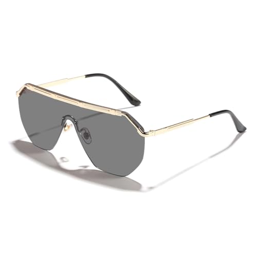 Lunettes de soleil monobloc femme en métal chic au style urbain luxueux
