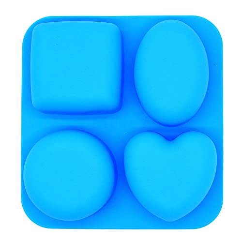 X-Haibei Basic Plain Square Heart Oval Round Soap Bar Silicone Mold Candle Making For Homemade 3Oz To 4Oz Per Cell #TOP6
