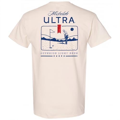 Michelob Ultra Golf Putting Beige Colorway Front & Back Print T-Shirt3