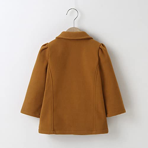 Toddler Baby Girls Trench Coat Lapel Collar Long Sleeve Button Down Jacket Winter Windproof Solid Outwear4