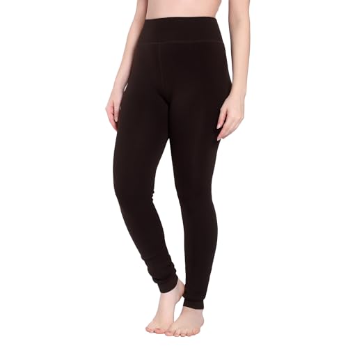 Image of Brachy Women's Winter Thermal Leggings | Warm Fur Lined Stretchable High Waist Thermal Leggings Without Socks | Footless Skinny Fit Winter Bottom Wear for Daily & Casual Use- (BCA FURLEG0X1-P)