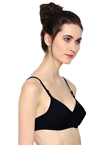 Image of SONARI 0015 Women's Light Padded Cotton Bra | Wire-Free, Medium Coverage, Sewn-in Bump for Natural Lift