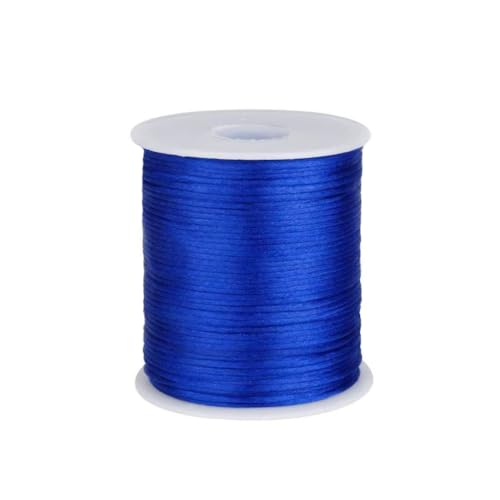 Paybous 1.5 mm x 110 Yards Nylon Satin Cord Beading Braided Thread String for Chinese Lucky Knotting Rattail Macrame Necklaces Bracelets Jewelry Making (Royal Blue)