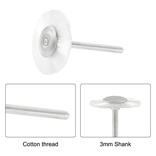 Image of 20Pcs Nylon Bristle Brushes 1 inch (25mm) Dia. Polishing Wheel Brushes with 1 /8 inch Shank, Flat Wire Brushes, White