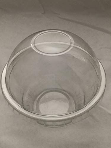 100sets 10oz. Plastic Ultra Clear squat Cups with Dome lids without hole is for Cupcake, icecream …