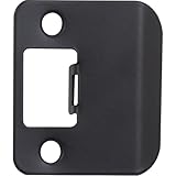Stone Harbor Hardware Round Corner Extended Lip Strike Plate, 2-1/4' x 1-1/2', (2' Overall Length), Matte Black