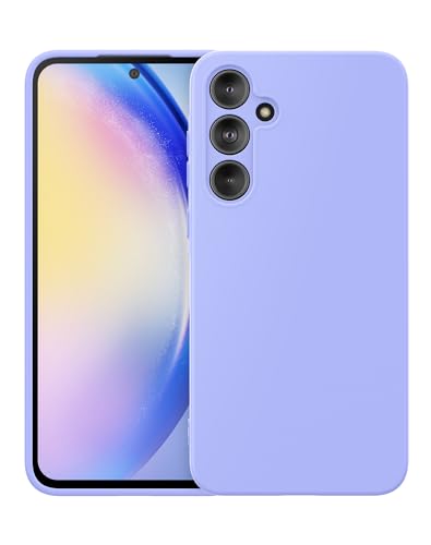 Foluu Silicone Case for Samsung Galaxy A55 5G, Liquid Gel Rubber Bumper Case with Soft Microfiber Lining Cushion Slim Hard Shell Shockproof Protective Cover for Samsung Galaxy A55 5G 2024 (Purple) - image 1