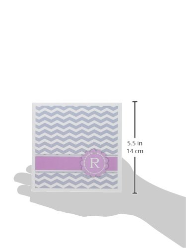 3Drose Letter R Monogrammed On Grey And White Chevron With Pink Gray Zig Zags Personal Initial Greeting Cards, Set Of 12 (Gc_154263_2) #TOP1