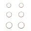 3 Pairs(8/10/12mm)-Rose Gold
