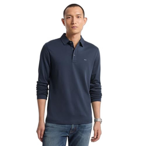 Michael Kors Men's Long Sleeve Sleek Mk Polo