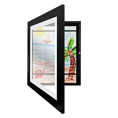 GLOGLOW Moldura de arte infantil, moldura de arte, abertura frontal, interruptor magnético composto