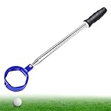 Huxibai Recolector de Bolas de Golf - Recogebolas Extensible de Alta Resistencia - Recuperador de Bolas de Golf Portátil de Acero Inoxidable - para Golfistas en Exteriores y Zonas con Árboles