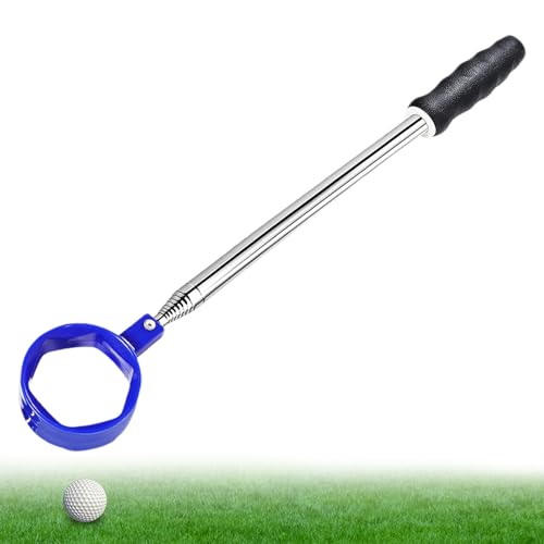 Retriever de balle de golf télescopique en acier inoxydable avec pince rigide