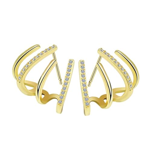 WATIIFUFU Pendientes de Botón de Garra con Circonitas Aretes Chic para Mujer y Chica Joyería de Oreja de Duradero Cómodos y Elegantes para Uso Diario y Regalo