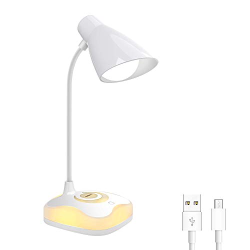 Preisvergleich Produktbild Houkiper LED Leselampe Flexible, Augenschonende Nachtlicht Touch Control Schreibtischlampe, Helligkeit einstellbar und USB wiederaufladbar (Yellow)