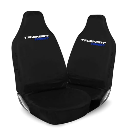 Tee AutoCare Fits Ford Transit Connect Heavy Duty Waterproof Black Front Car Seat Covers (1+1 Set) Universal Fit Durable & Easy to Clean (Blue)
