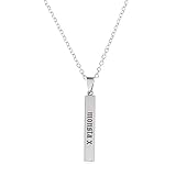 Material: rostfreier stahl Saicowordist KPOP MINSTER X Edelstahl Vertikale Platz Halskette Brief Beschriftung Anhnger Halskette Fans Heies Geschenk