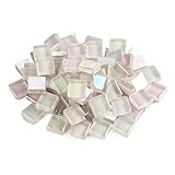 Mosaic Tiles for Crafts Assorted Color Crystal Glass Glitter Mosaic Supplies Pieces Bulk Square 1x1