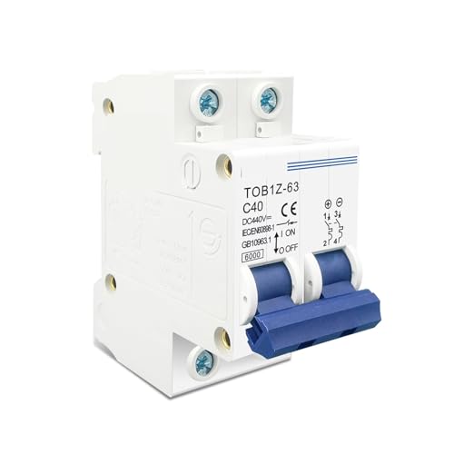Mini disyuntor 2P CC 440V interruptor magnetotérmico automático para paneles solares y baterías 2