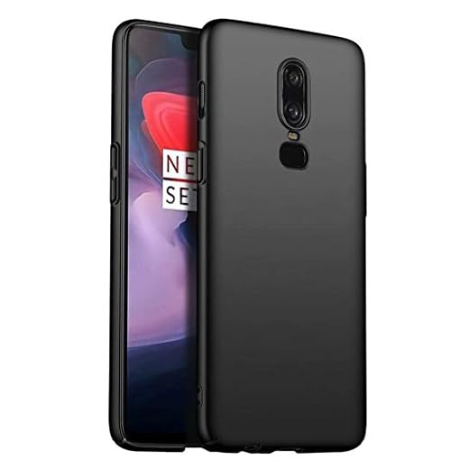 MOTOUREN Tillbehör kompatibelt med Oneplus 6 fodral ultratunt PC hårt bakskydd reptåligt skal skyddande hudstötfångare, svart