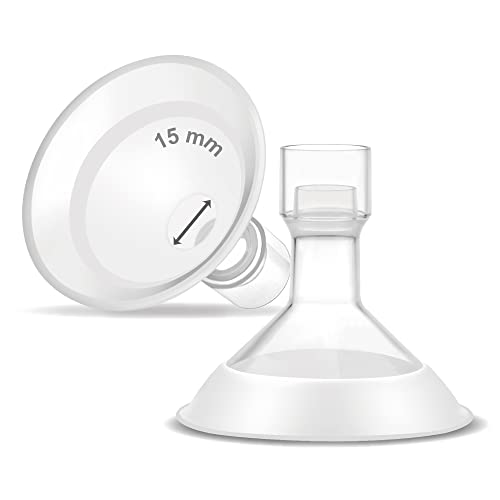 Image of Maymom MyFit Comfy Series 15 mm Two-Piece Design Breastshield Compatible with Medela Breast Pump Parts; Replace Medela Shields; Fit MaxFlow Flex Connector; 2pc