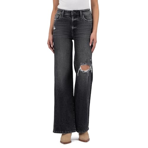 KUT from the Kloth Jodi HIGH Rise -Wide Leg Back Pockets Regular Hem