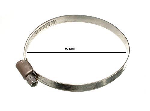 100 x HOSE CLIP WORM DRIVE JUBILEE TYPE CLAMPS 70MM - 90MM BZP STEEL