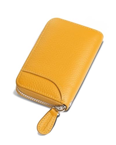 [GADIEMKENSD] 財布 Rfid レザー カードケース カード入れ 大容量 小銭入れ メンズ Card Wallet Men Women Rfid 本革 カード クレジットカード 小銭ケース 財布 メンズ レディース コインケース キーケース 黄色です