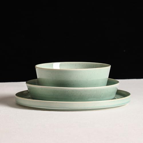 Stone Lain Claire 4-Piece Pasta Bowl Set Stoneware, Bowls, Dishwasher and Microwave Safe, Dish Set for 4, Green by Stone Lain - Image 6